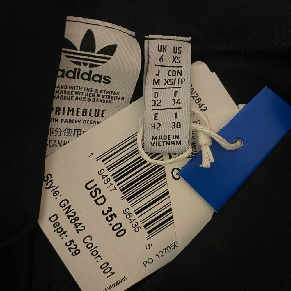 Adidas Originals Shorts Women’s XS Black PrimeBlue Athleticwear Activewear New - Picture 2 of 4